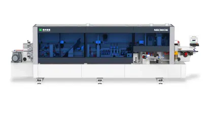 Mașină de aplicat cant softforming 45 grade NB380E Nanxing — vedere de ansamblu