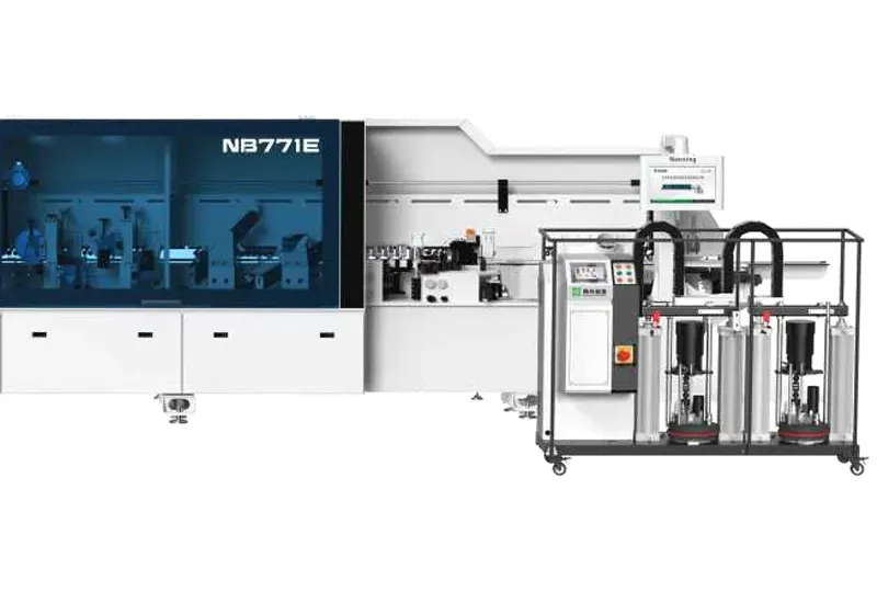 Mașină de aplicat cant V belt NB771D Nanxing — vedere de ansamblu